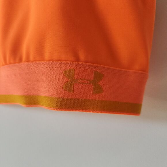 Under Armour Women's Neon Orange Compression Sports Bra, Size Medium - Running - Picture 6 of 7